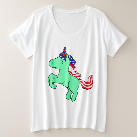 Drapeau Mane caricature Unicorn Mint Green Patriot (Design devant)