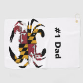 Drapeau Maryland personnalisé Crabe bleu serviette (Horizontal)