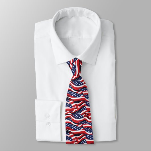 Drapeau Mens Patriotic USA Cravate (Attaché)
