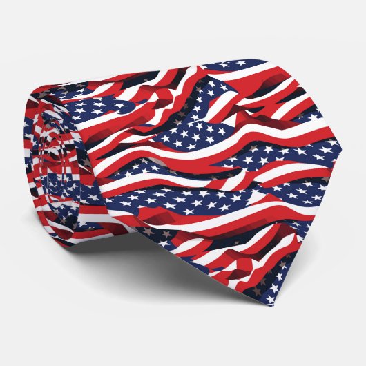 Drapeau Mens Patriotic USA Cravate (Roulé)