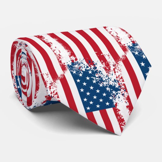 Drapeau Mens Patriotic USA Cravate (Roulé)