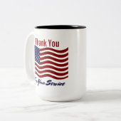 Drapeau Merci américain de café Mug (Devant gauche)