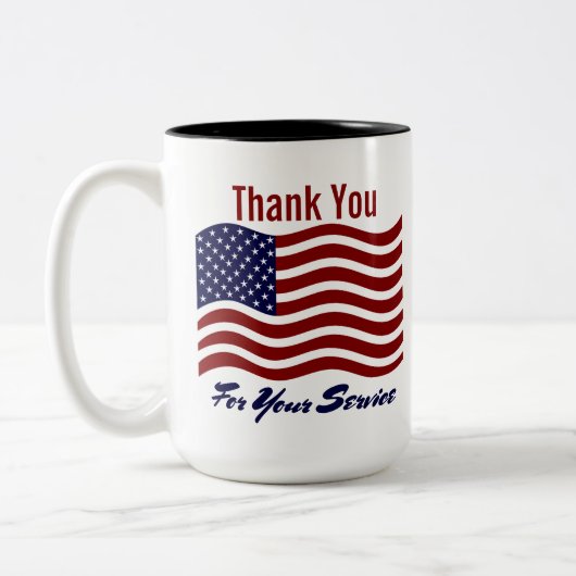Drapeau Merci américain de café Mug (Gauche)