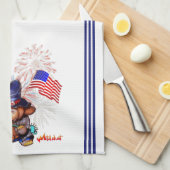 Drapeau métallique USA serviette de cuisine (Quart Plié)
