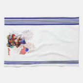 Drapeau métallique USA serviette de cuisine (Horizontal)