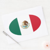 Drapeau Mexique* Autocollant ovale de style europé (Enveloppe)