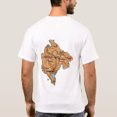 Drapeau monténégrin et carte T-shirt (Dos)