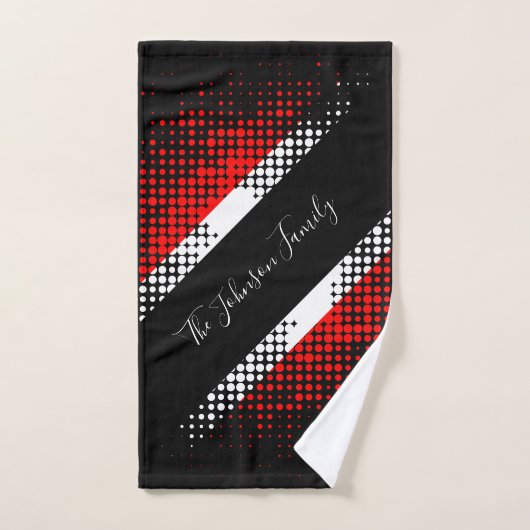 Drapeau Motif de point de Trinité-et-Tobago | Nom  (Serviette à main)