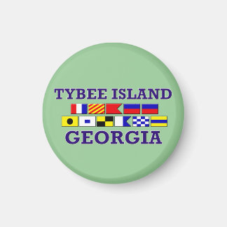 Drapeau nautique de l'île Tybee - Magnet rond