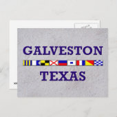 Drapeau Nautique Galveston - Carte Postale Sable (Devant / Derrière)