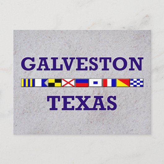 Drapeau Nautique Galveston - Carte Postale Sable (Devant)