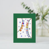 Drapeau Nautique Joyeux Noël Carte postale (Debout devant)