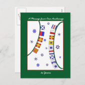 Drapeau Nautique Joyeux Noël Carte postale (Devant / Derrière)