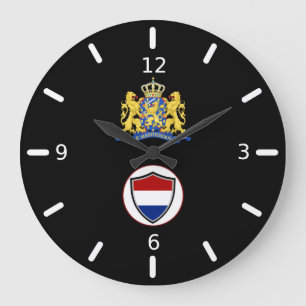 Drapeau néerlandais-manteau de bras grande horloge