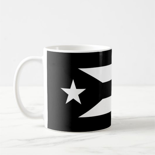 Drapeau noir de Porto Rico Coffee Mug (Gauche)