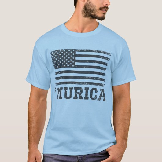 Drapeau noir vintage 'Murica T-shirt (Devant)