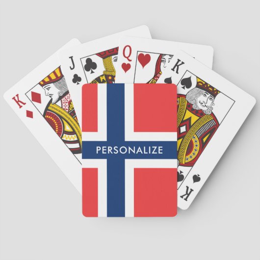 Drapeau norvégien des cartes de jeu faites sur (dos)