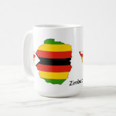 Drapeau orienté du Zimbabwe et tasse de carte (Devant gauche)