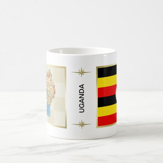Drapeau Ouganda + Plan Mug (Centre)