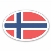 Drapeau ovale norvégien de Norvège autocollant de  (Devant)