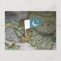 Drapeau pakistanais sur la carte