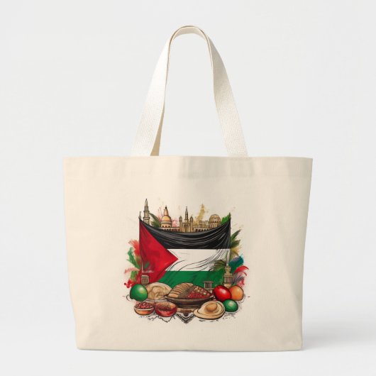 Drapeau palestinien avec Sac fourre-tout alimentai (Devant)