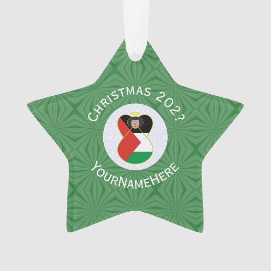 Drapeau palestinien Noël Ange Nom Année Étoile (devant)