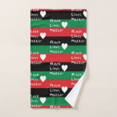 Drapeau panafricain Black Lives Matter Cœur blanc (Serviette à main)