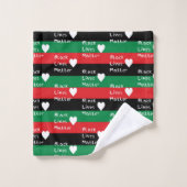 Drapeau panafricain Black Lives Matter Cœur blanc (Gant de toilette)