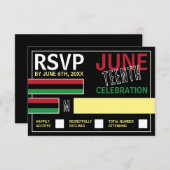 Drapeau panafricain Design, Junetdix carte RSVP (Devant / Derrière)