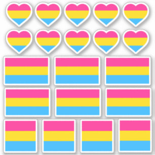 Drapeau Pansexuel & Autocollants de Fierté / Cœurs