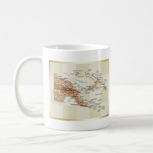 Drapeau Papouasie-Nouvelle-Guinée + Plan Mug (Gauche)