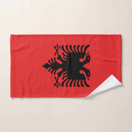 Drapeau patriotique albanais (Serviette à main)