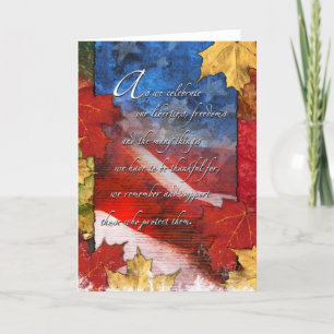 Drapeau patriotique américain Carte Thanksgiving