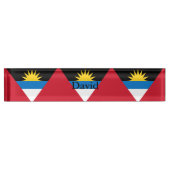 Drapeau patriotique Antigua-et-Barbuda Nom Plaque (Devant)