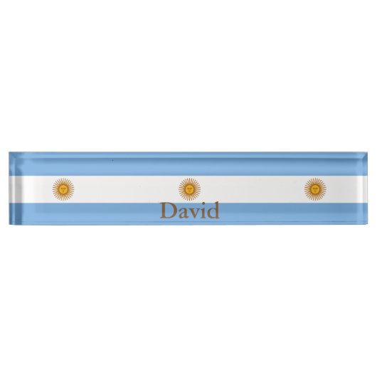 Drapeau patriotique argentin Nom Plaque (Devant)