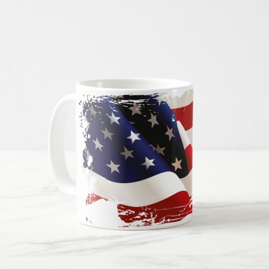 Drapeau Patriotique Café Mug (Devant gauche)