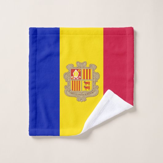 Drapeau patriotique d'Andorre (Gant de toilette)