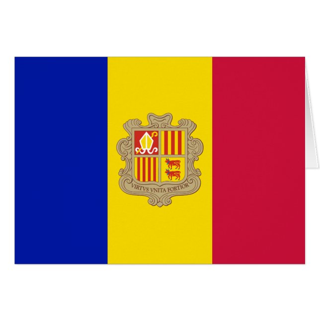 Drapeau patriotique d'Andorre (Devant horizontal)