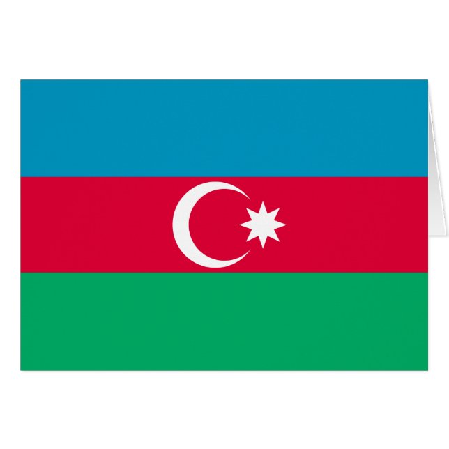 Drapeau patriotique de l'Azerbaïdjan (Devant horizontal)