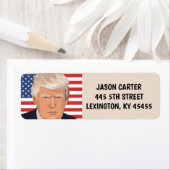 DRAPEAU PATRIOTIQUE DONALD TRUMP Étiquettes d'adre (En situation)
