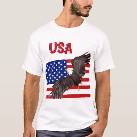 Drapeau patriotique et T-shirt d'aigle (Devant)