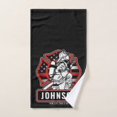 Drapeau patriotique personnalisé de pompier (Serviette à main)