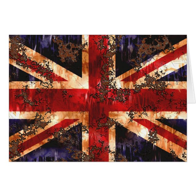 Drapeau patriotique rouillé du Royaume-Uni (Devant horizontal)