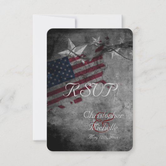 Drapeau patriotique USA avec étoiles Mariage Carte (Devant)