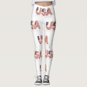 Drapeau patriotique USA Leggings (Devant)