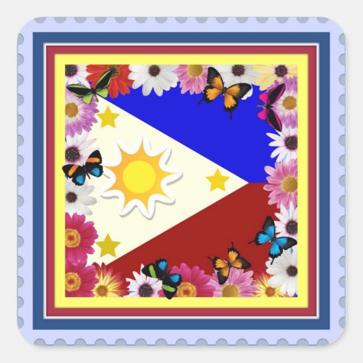 Drapeau philippin - Autocollant philippin (Devant)