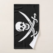 Drapeau pirate crâne épées croisées (Serviette à main)