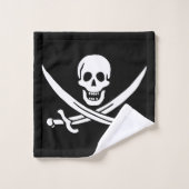 Drapeau pirate crâne épées croisées (Gant de toilette)