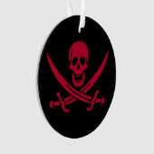 Drapeau pirate de Calico Jack Crâne et épées écarl (devant)
